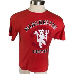 Manchester United Official Merch Orange White Devil Graphic T-Shirt Sz M Futbol